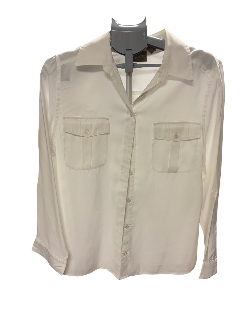 Chico's Size 2 Cream Button-Up Blouse